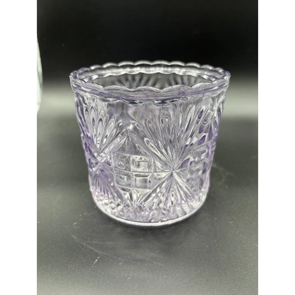 Vintage‎ Etched Glass Light Lavender Vase